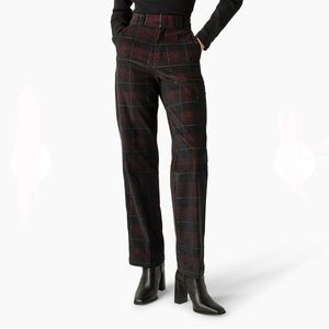 Dickies plaid wide leg corduroys